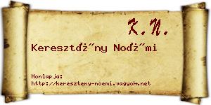 Keresztény Noémi névjegykártya